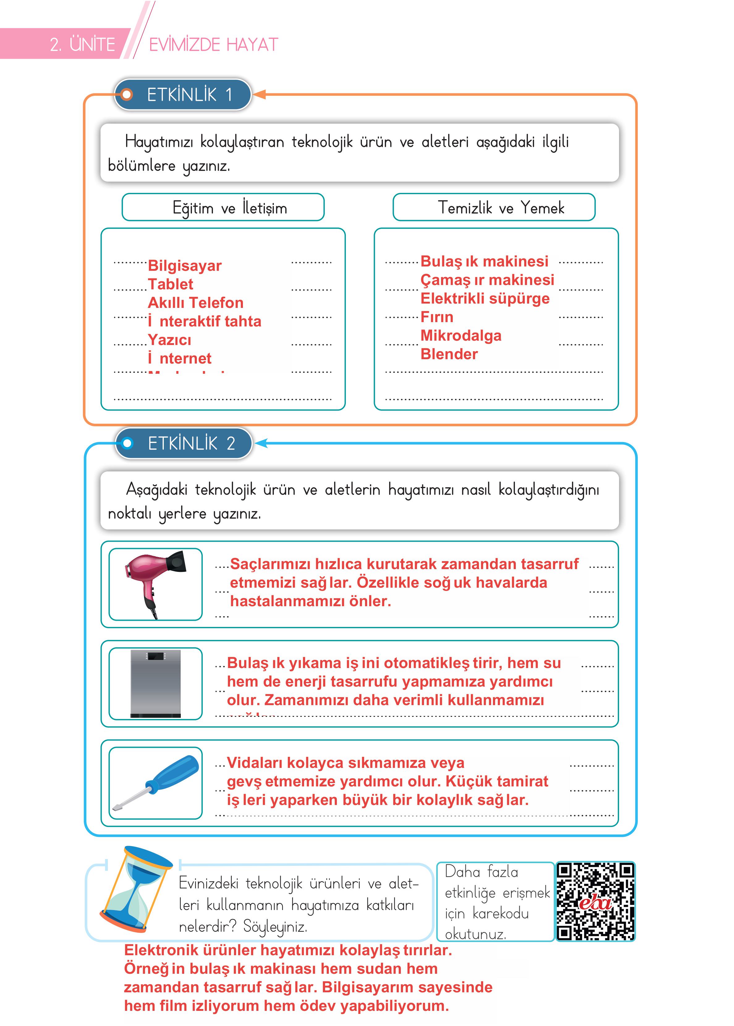 3. Sınıf Meb Yayınları Hayat Bilgisi Ders Kitabı Sayfa 70 Cevapları