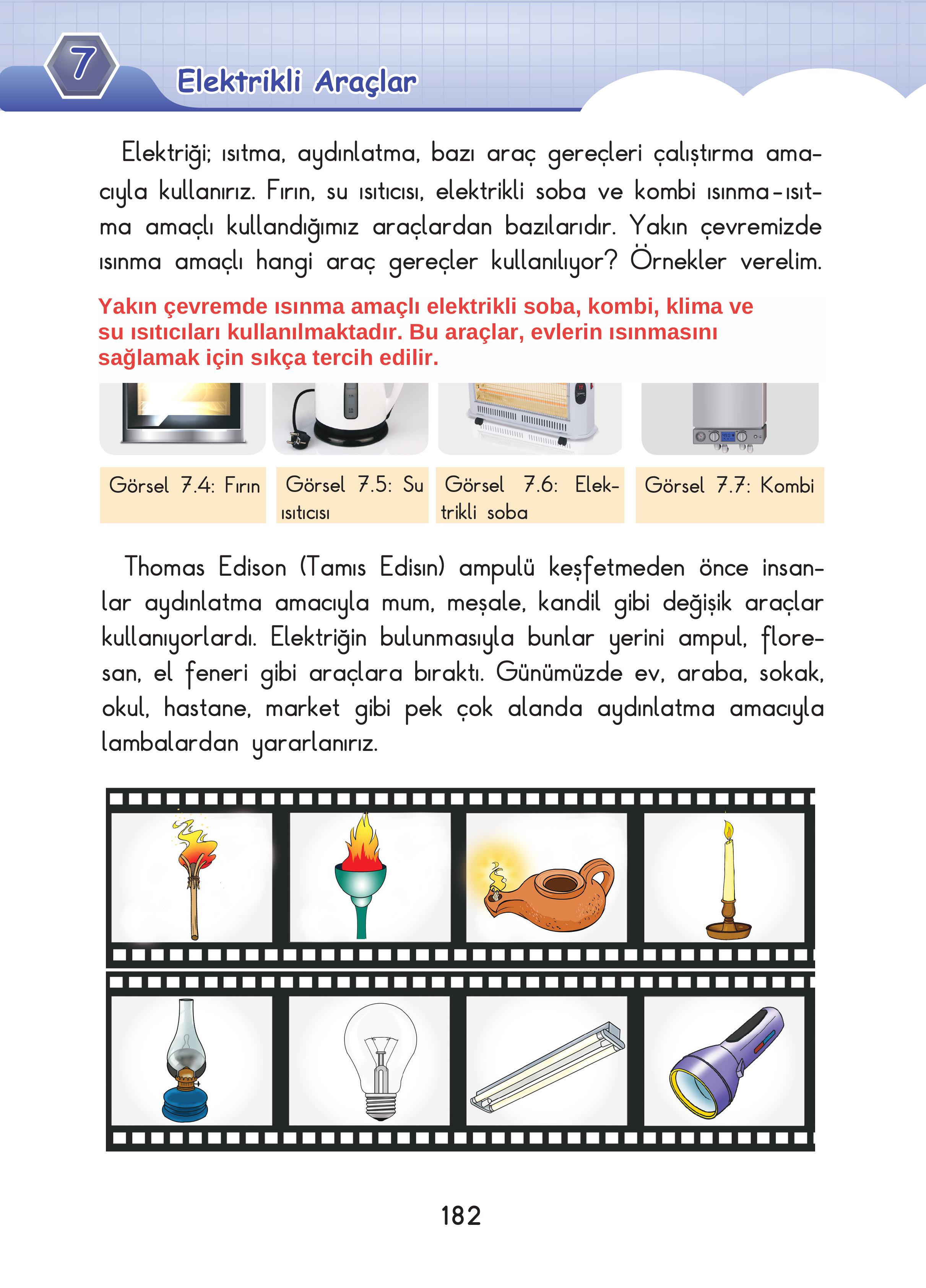 3. Sınıf Sdr Dikey Yayıncılık Fen Bilimleri Ders Kitabı Sayfa 182 Cevapları