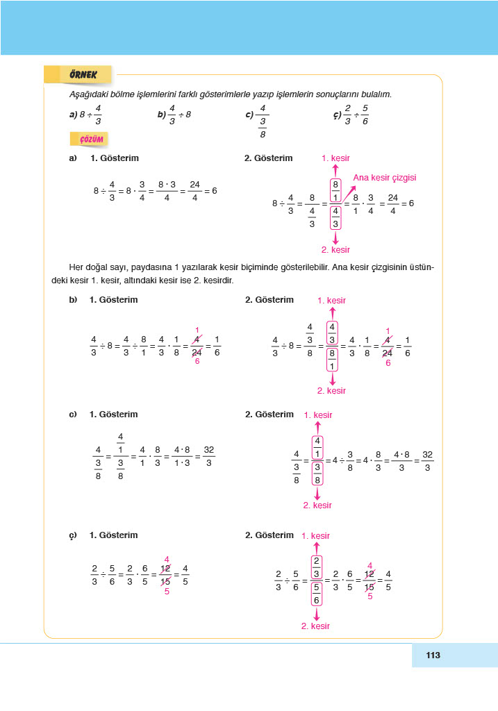 6. Sınıf Doğa Yayınları Matematik Ders Kitabı Sayfa 113 Cevapları