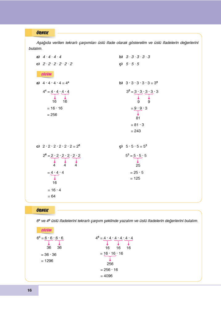 6. Sınıf Doğa Yayınları Matematik Ders Kitabı Sayfa 16 Cevapları