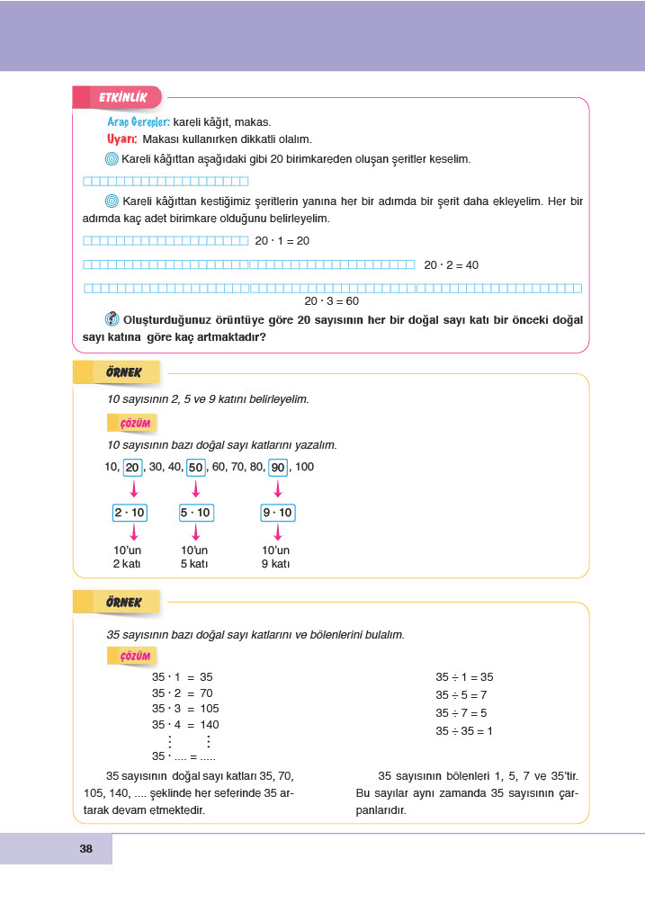 6. Sınıf Doğa Yayınları Matematik Ders Kitabı Sayfa 38 Cevapları