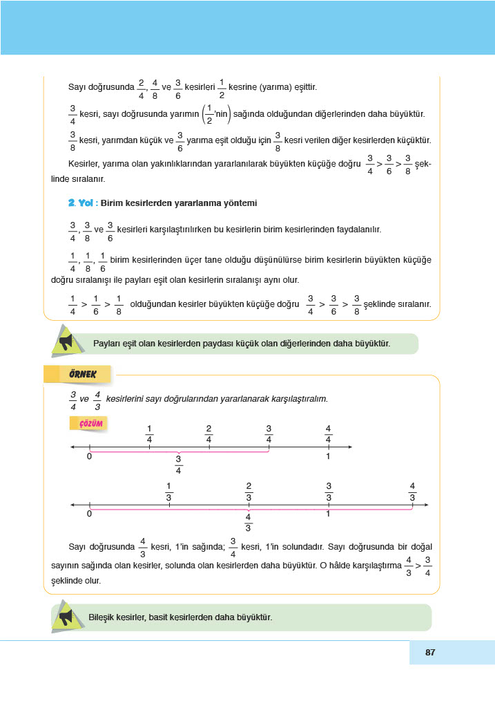 6. Sınıf Doğa Yayınları Matematik Ders Kitabı Sayfa 87 Cevapları