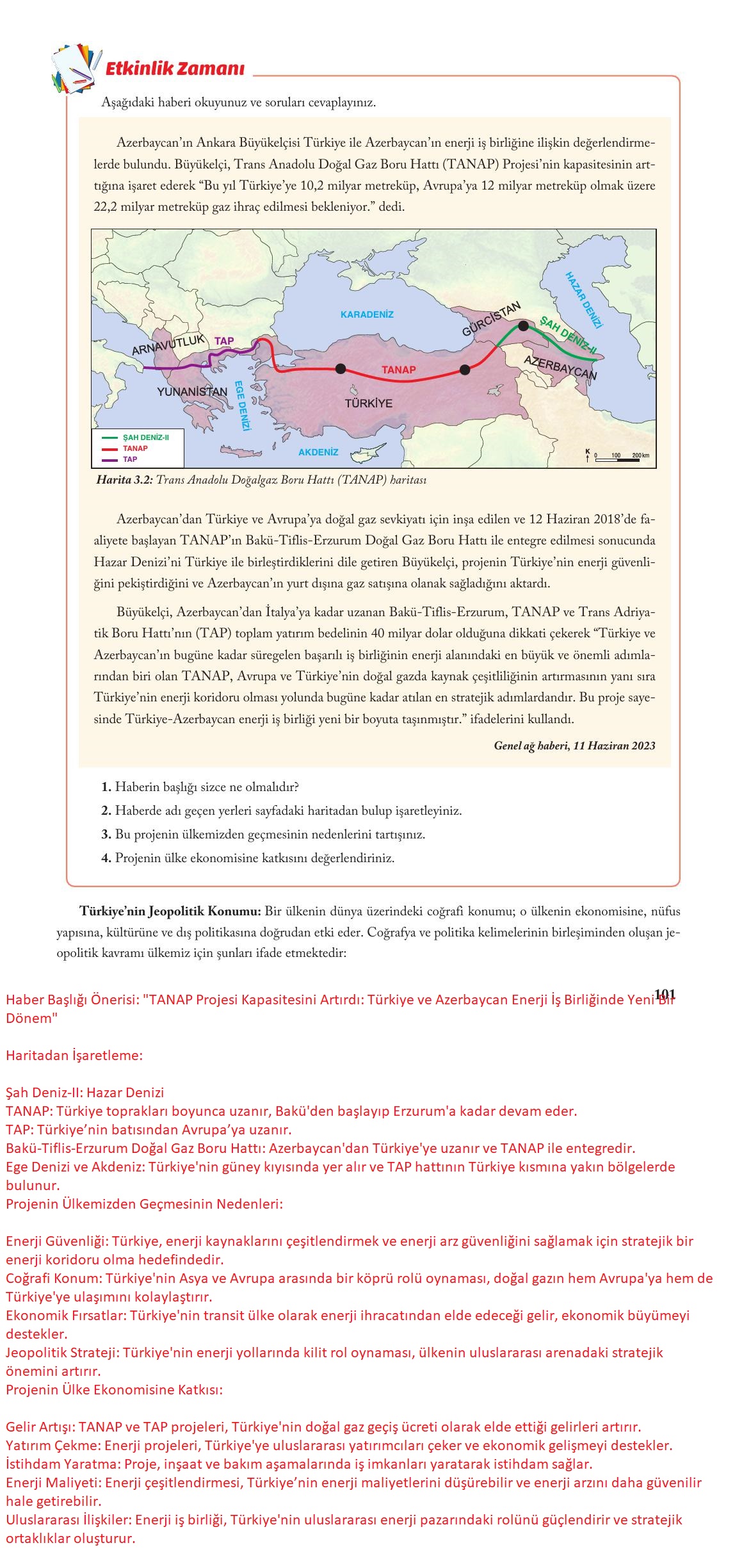 6. Sınıf Evos Yayınları Sosyal Bilgiler Ders Kitabı Sayfa 101 Cevapları