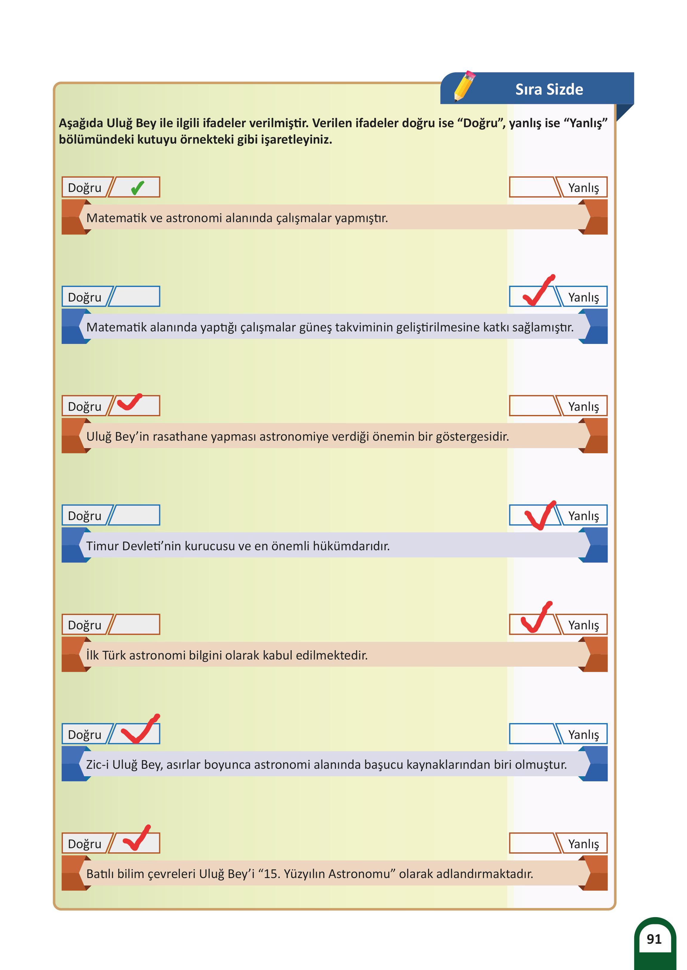 6. Sınıf Meb Yayınları Kültür Ve Medeniyetimize Yön Verenler Ders Kitabı Sayfa 92 Cevapları