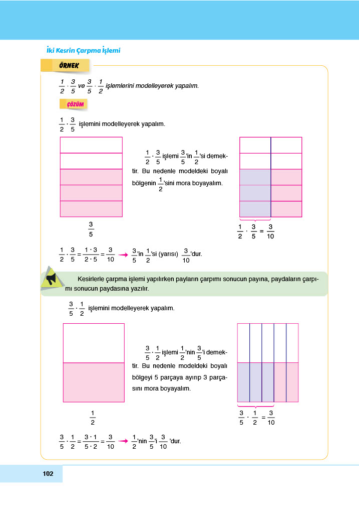 6. Sınıf Meb Yayınları Matematik Ders Kitabı Sayfa 102 Cevapları