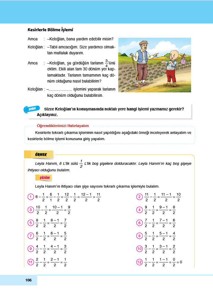 6. Sınıf Meb Yayınları Matematik Ders Kitabı Sayfa 106 Cevapları