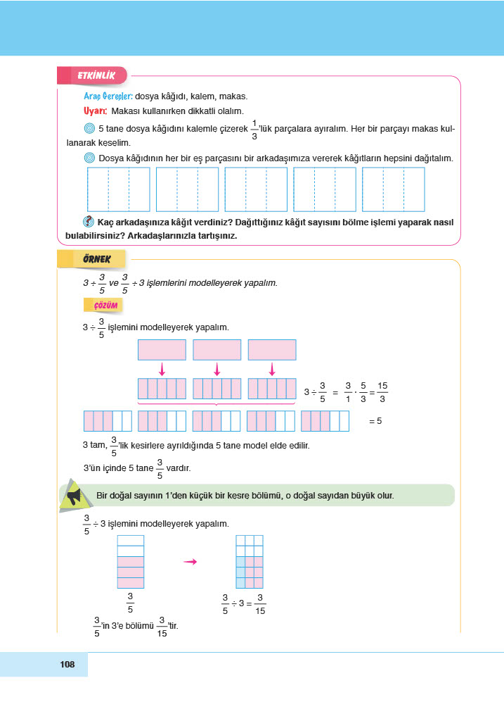 6. Sınıf Meb Yayınları Matematik Ders Kitabı Sayfa 108 Cevapları