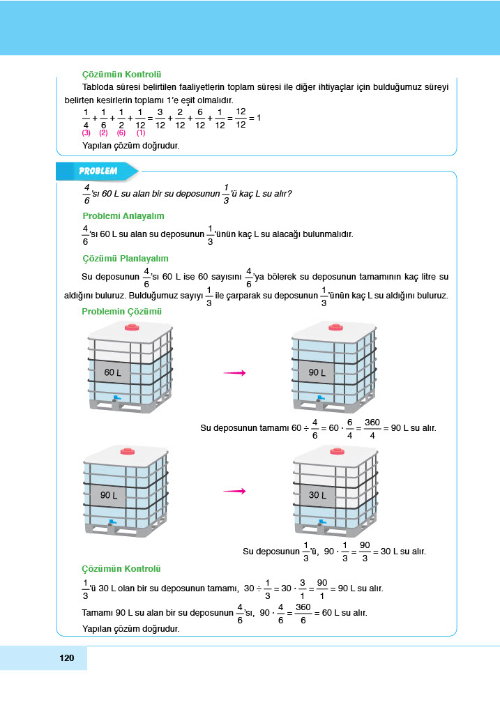 6. Sınıf Meb Yayınları Matematik Ders Kitabı Sayfa 120 Cevapları