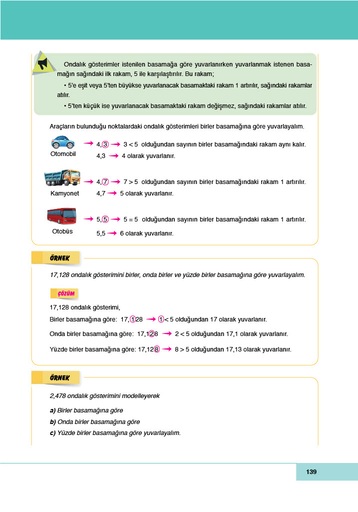 6. Sınıf Meb Yayınları Matematik Ders Kitabı Sayfa 139 Cevapları