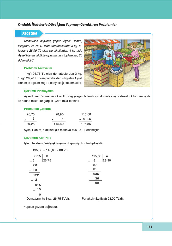 6. Sınıf Meb Yayınları Matematik Ders Kitabı Sayfa 161 Cevapları