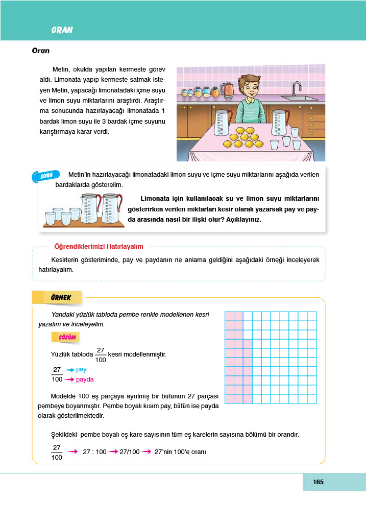 6. Sınıf Meb Yayınları Matematik Ders Kitabı Sayfa 165 Cevapları