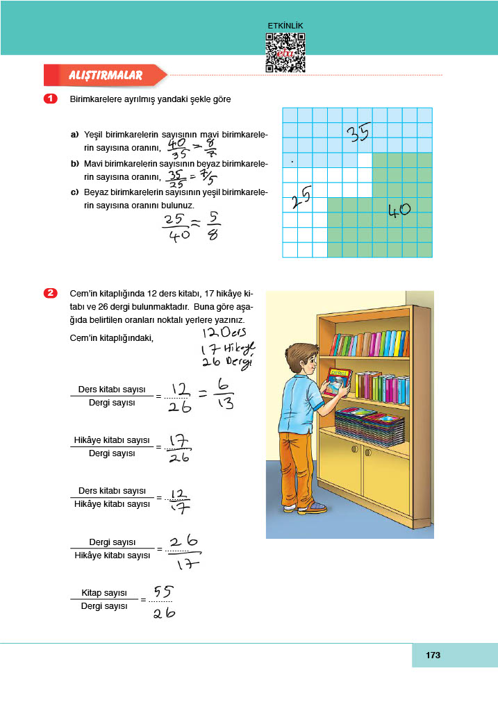 6. Sınıf Meb Yayınları Matematik Ders Kitabı Sayfa 173 Cevapları