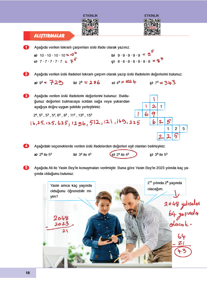 6. Sınıf Meb Yayınları Matematik Ders Kitabı Sayfa 18 Cevapları