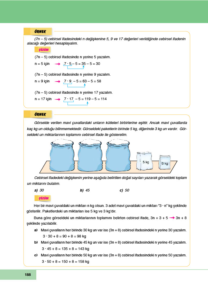 6. Sınıf Meb Yayınları Matematik Ders Kitabı Sayfa 188 Cevapları