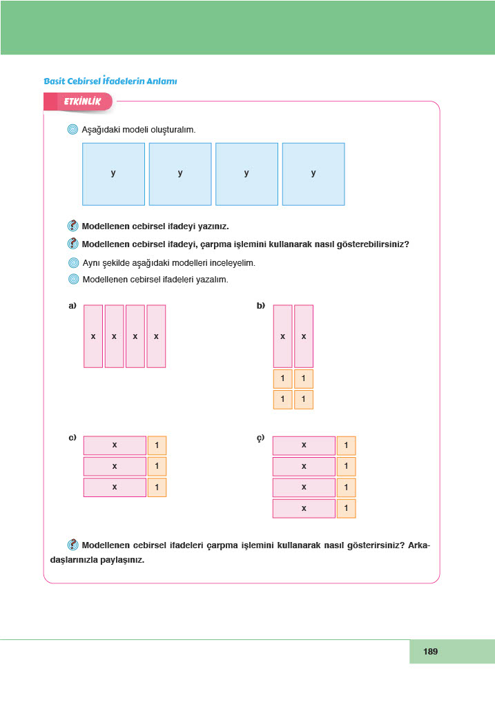 6. Sınıf Meb Yayınları Matematik Ders Kitabı Sayfa 189 Cevapları