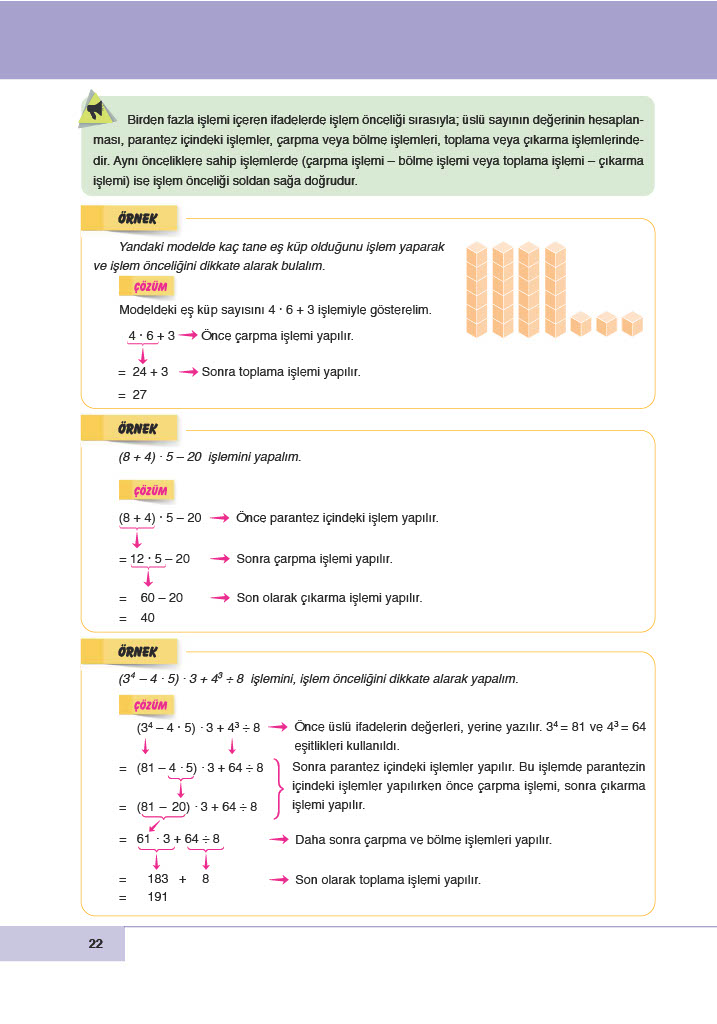 6. Sınıf Meb Yayınları Matematik Ders Kitabı Sayfa 22 Cevapları