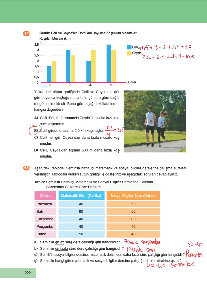 6. Sınıf Meb Yayınları Matematik Ders Kitabı Sayfa 222 Cevapları