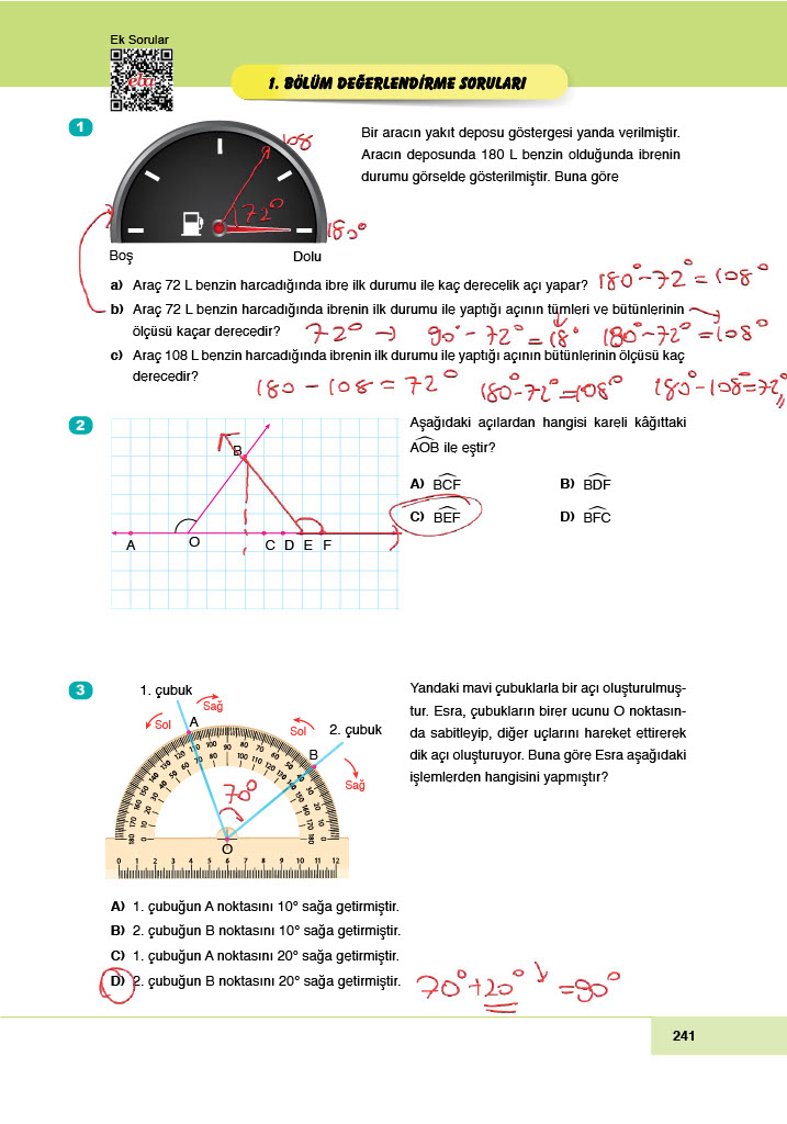 6. Sınıf Meb Yayınları Matematik Ders Kitabı Sayfa 241 Cevapları