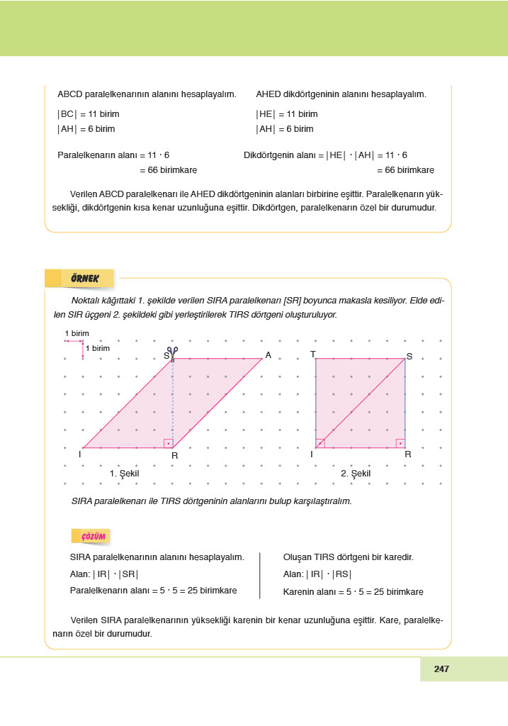 6. Sınıf Meb Yayınları Matematik Ders Kitabı Sayfa 247 Cevapları