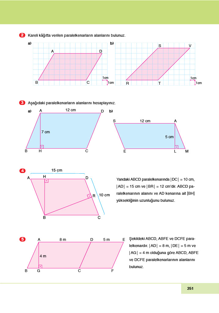 6. Sınıf Meb Yayınları Matematik Ders Kitabı Sayfa 251 Cevapları