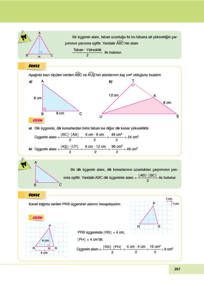 6. Sınıf Meb Yayınları Matematik Ders Kitabı Sayfa 257 Cevapları