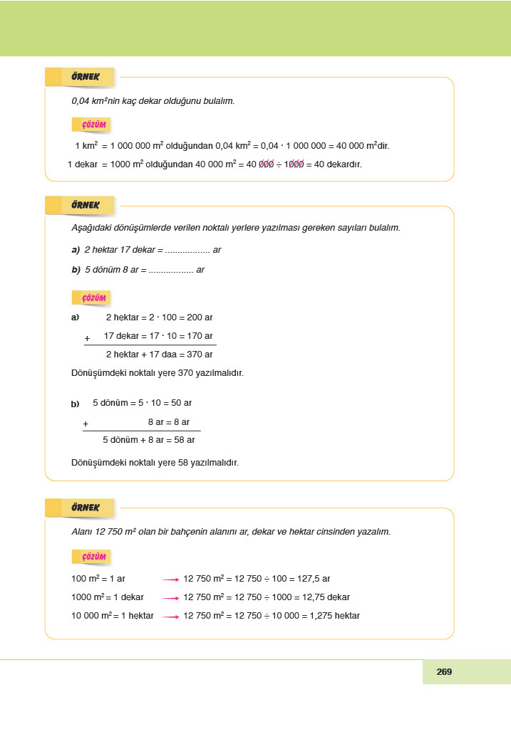 6. Sınıf Meb Yayınları Matematik Ders Kitabı Sayfa 269 Cevapları