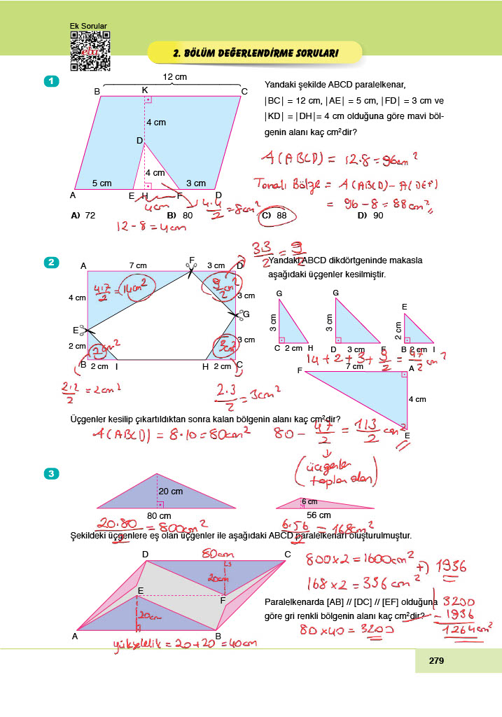 6. Sınıf Meb Yayınları Matematik Ders Kitabı Sayfa 279 Cevapları