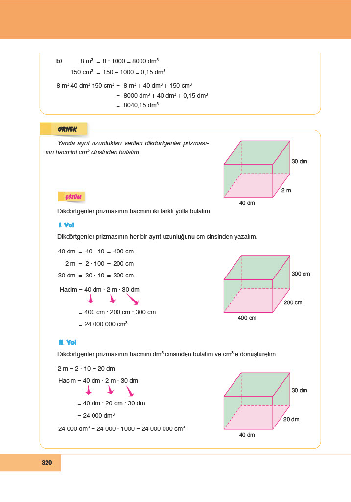 6. Sınıf Meb Yayınları Matematik Ders Kitabı Sayfa 320 Cevapları