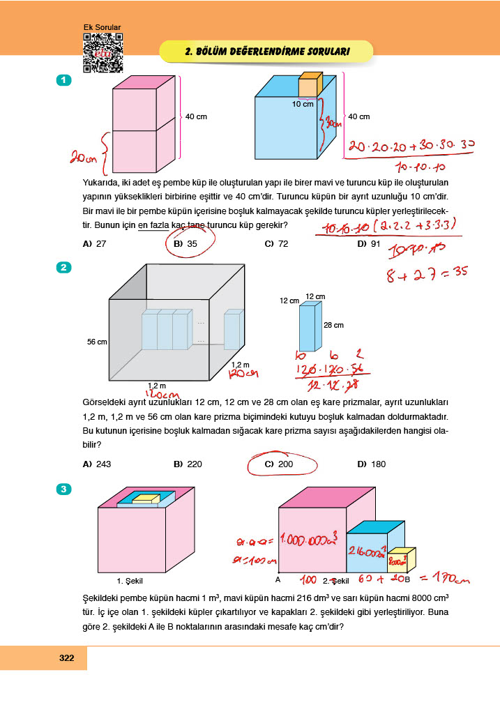 6. Sınıf Meb Yayınları Matematik Ders Kitabı Sayfa 322 Cevapları