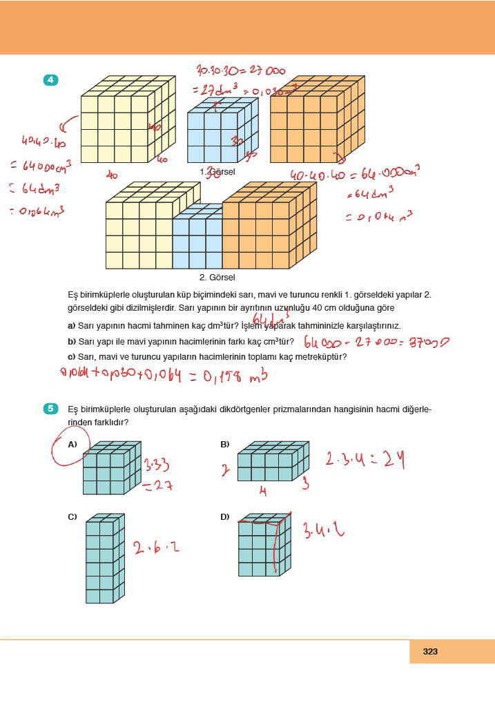 6. Sınıf Meb Yayınları Matematik Ders Kitabı Sayfa 323 Cevapları 6. Sınıf Meb Yayınları Matematik Ders Kitabı Sayfa 323 Cevapları