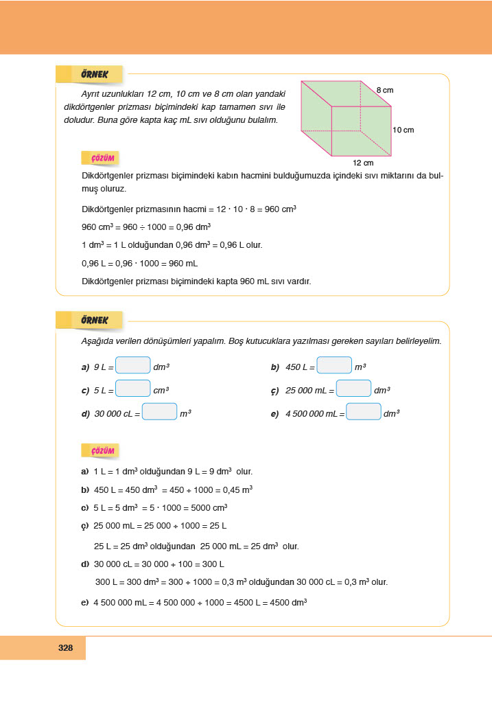 6. Sınıf Meb Yayınları Matematik Ders Kitabı Sayfa 328 Cevapları