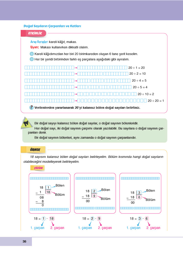 6. Sınıf Meb Yayınları Matematik Ders Kitabı Sayfa 36 Cevapları