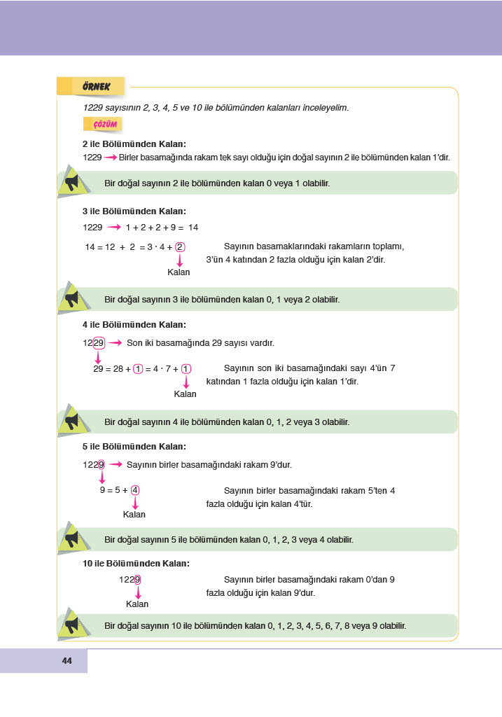 6. Sınıf Meb Yayınları Matematik Ders Kitabı Sayfa 44 Cevapları