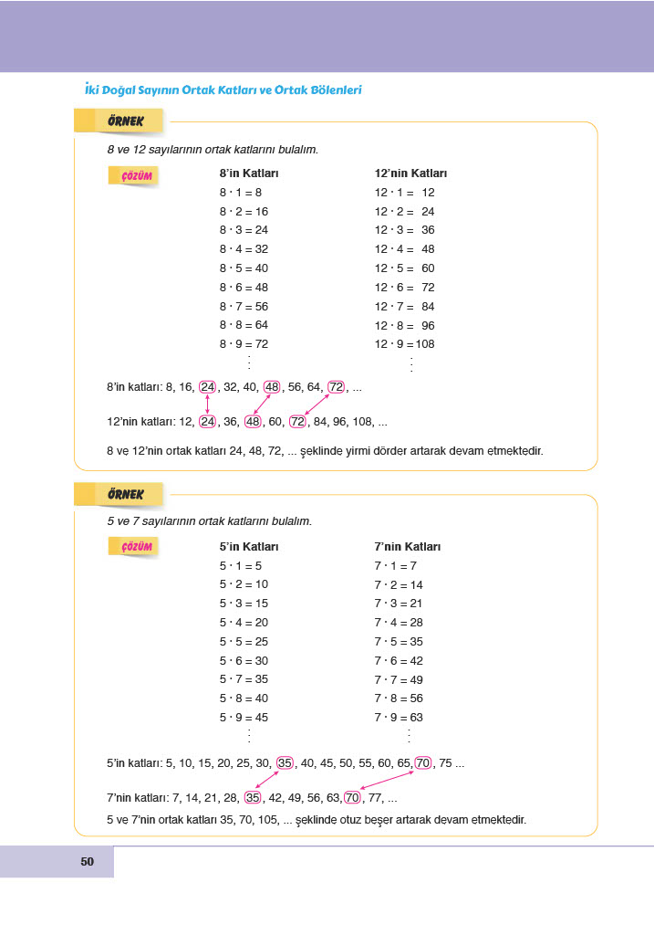 6. Sınıf Meb Yayınları Matematik Ders Kitabı Sayfa 50 Cevapları