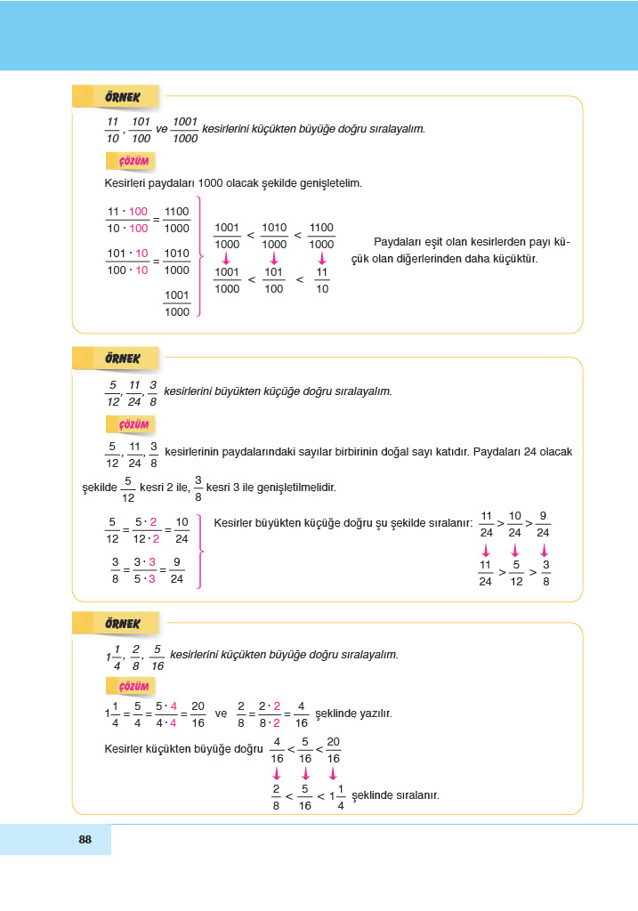 6. Sınıf Meb Yayınları Matematik Ders Kitabı Sayfa 88 Cevapları 6. Sınıf Meb Yayınları Matematik Ders Kitabı Sayfa 88 Cevapları