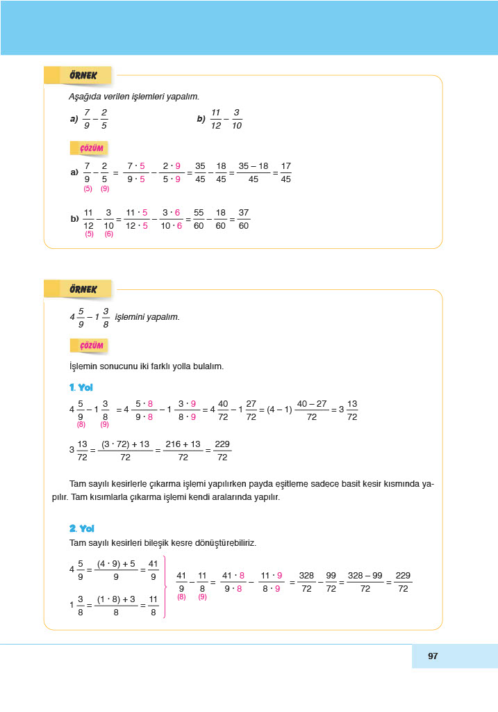 6. Sınıf Meb Yayınları Matematik Ders Kitabı Sayfa 97 Cevapları