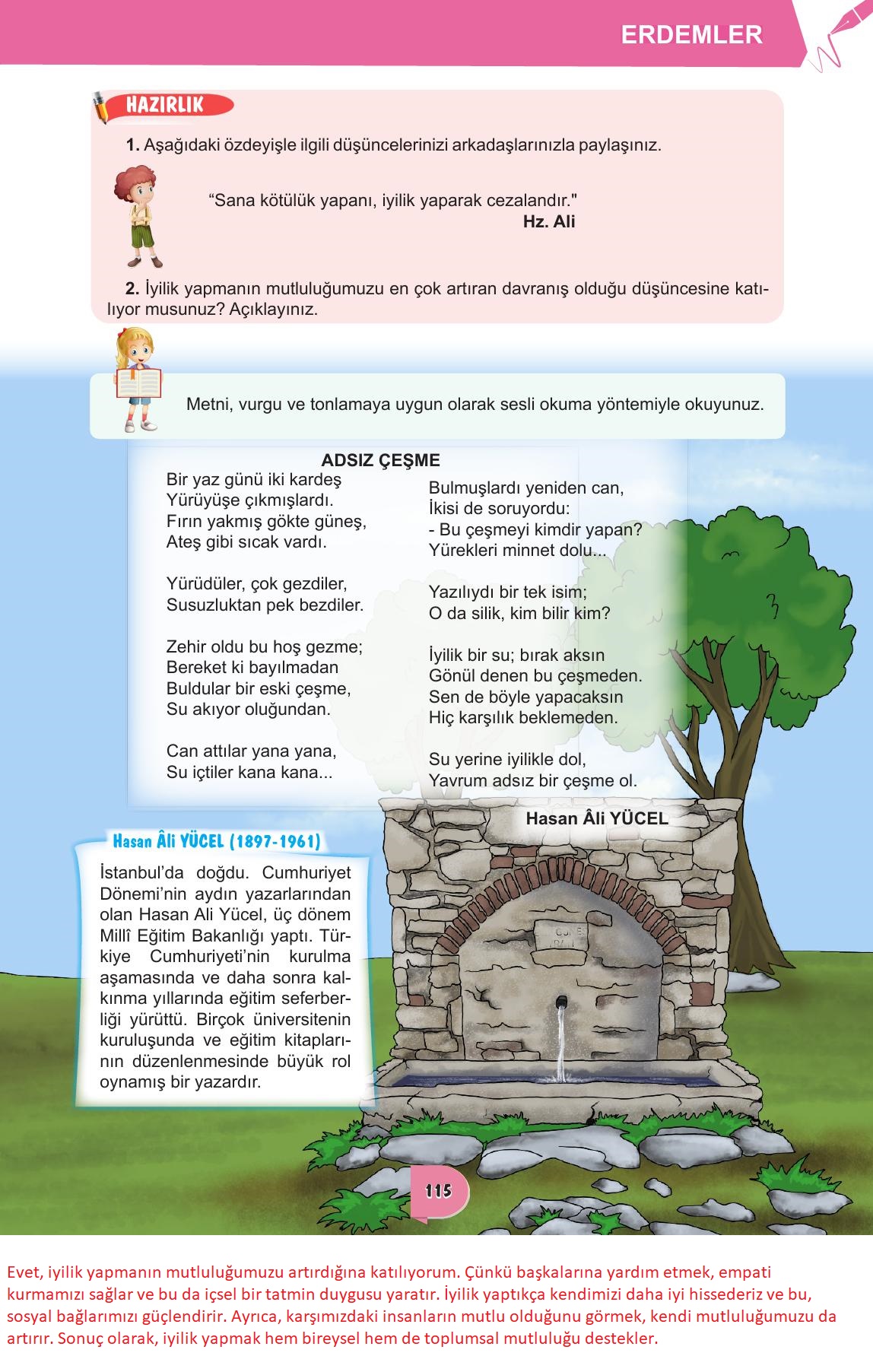 6. Sınıf Meb Yayınları Türkçe Ders Kitabı Sayfa 115 Cevapları
