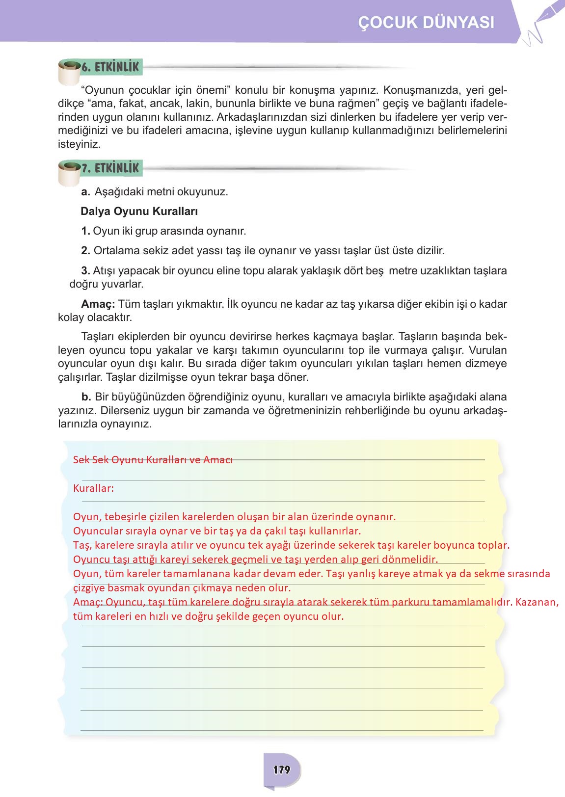 6. Sınıf Meb Yayınları Türkçe Ders Kitabı Sayfa 179 Cevapları 6. Sınıf Meb Yayınları Türkçe Ders Kitabı Sayfa 179 Cevapları