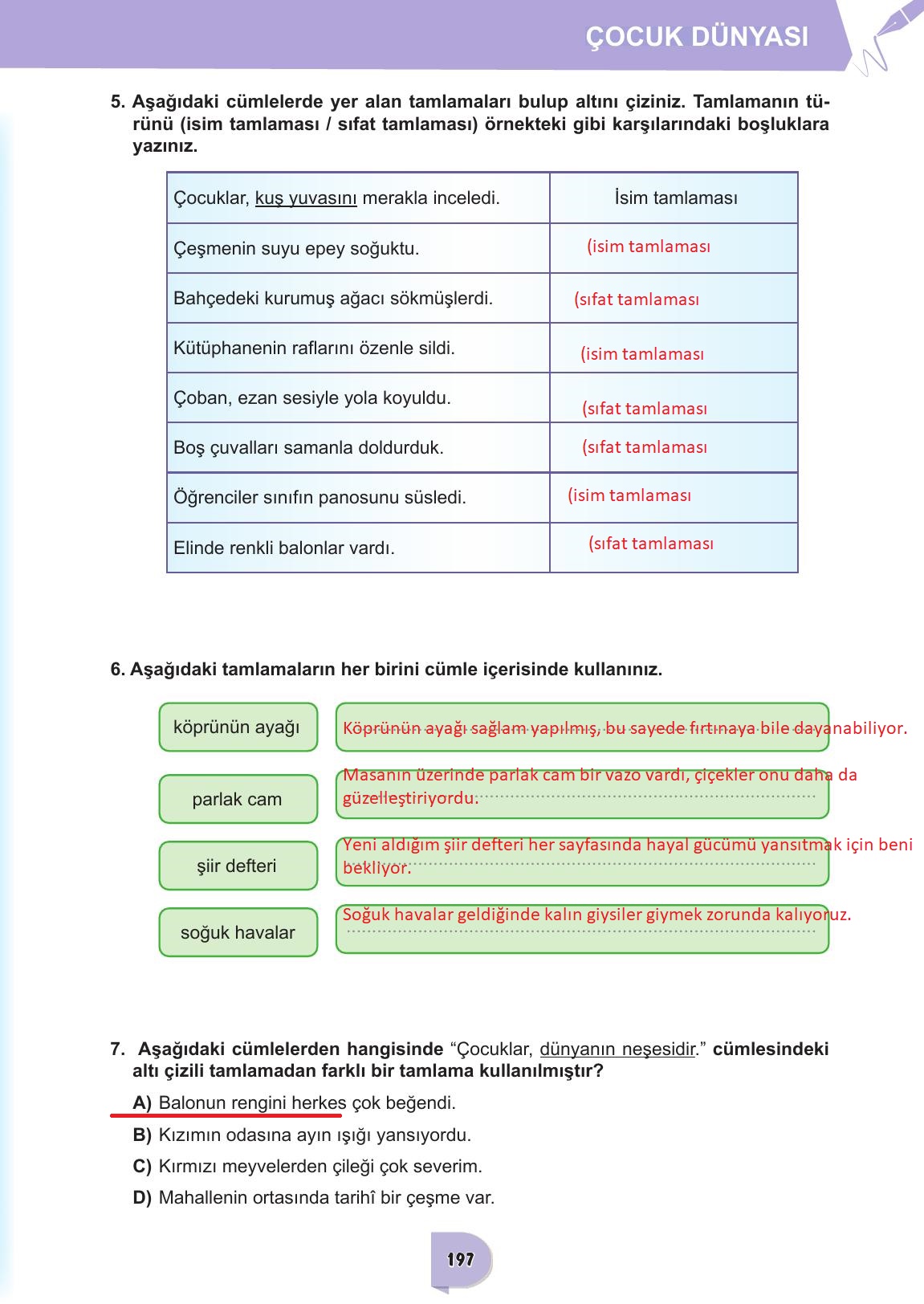 6. Sınıf Meb Yayınları Türkçe Ders Kitabı Sayfa 197 Cevapları 6. Sınıf Meb Yayınları Türkçe Ders Kitabı Sayfa 197 Cevapları