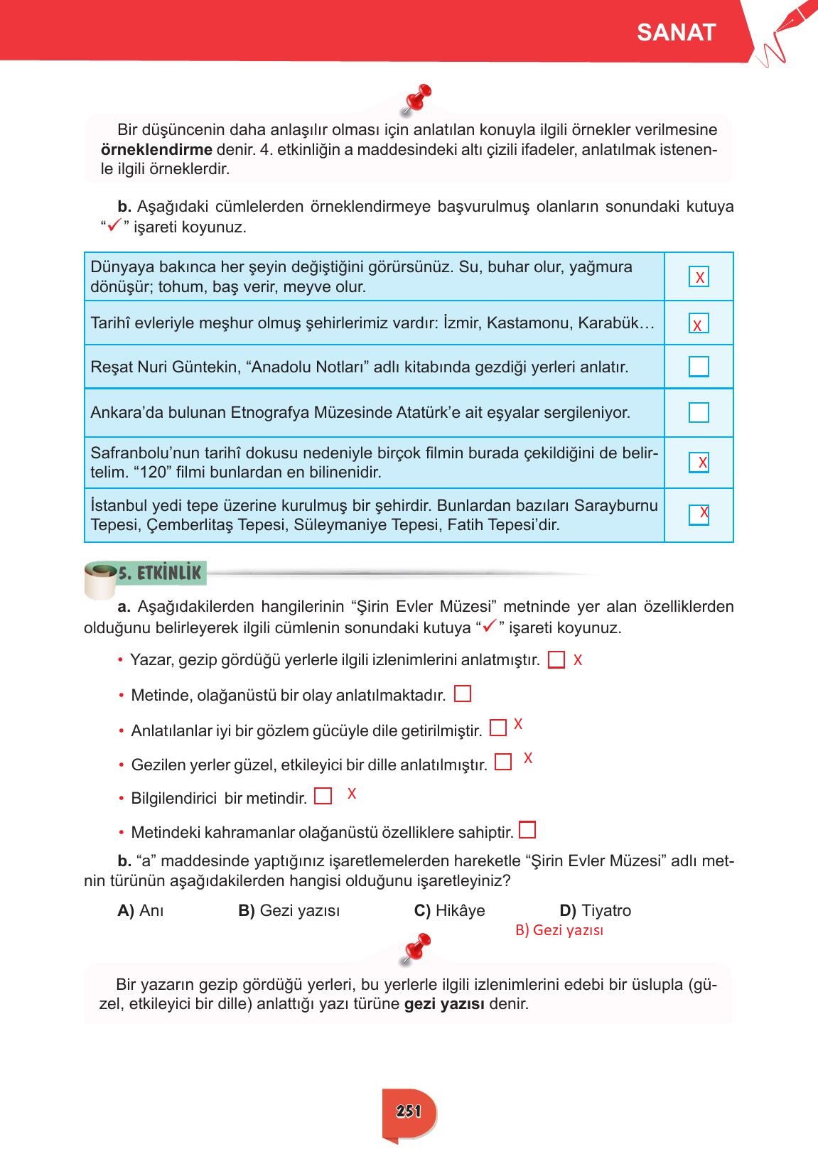 6. Sınıf Meb Yayınları Türkçe Ders Kitabı Sayfa 251 Cevapları