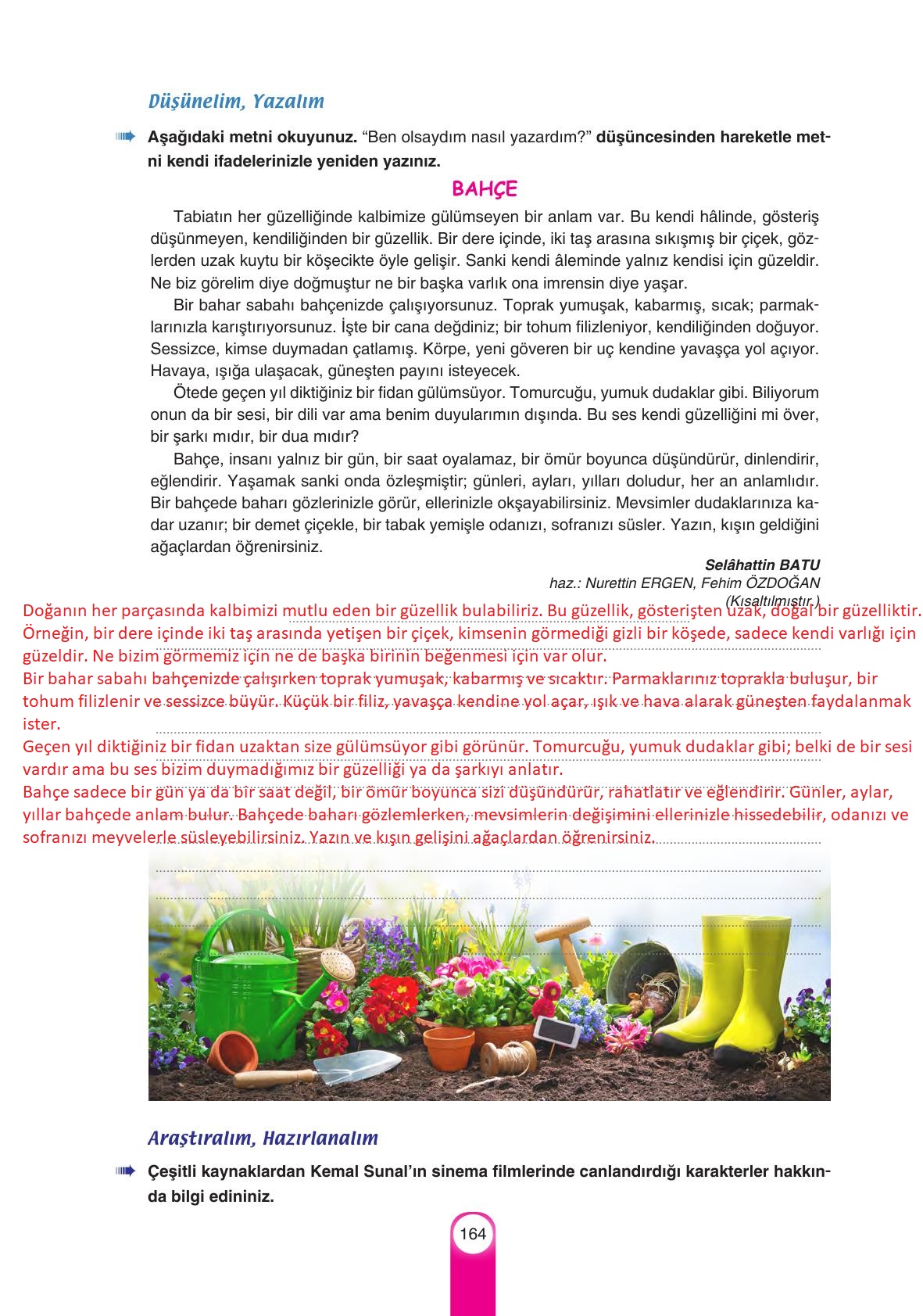 6. Sınıf Yıldırım Yayınları Türkçe Ders Kitabı Sayfa 164 Cevapları 6. Sınıf Yıldırım Yayınları Türkçe Ders Kitabı Sayfa 164 Cevapları