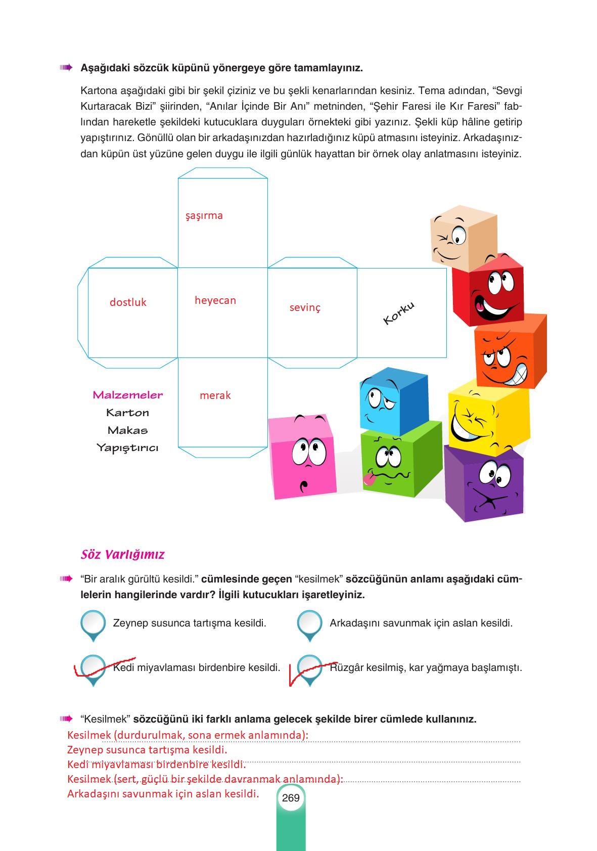 6. Sınıf Yıldırım Yayınları Türkçe Ders Kitabı Sayfa 269 Cevapları 6. Sınıf Yıldırım Yayınları Türkçe Ders Kitabı Sayfa 269 Cevapları