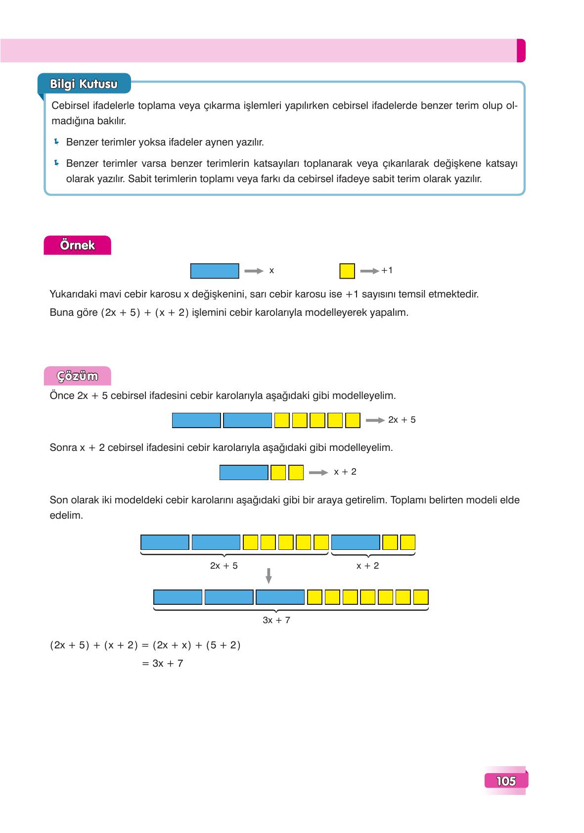 7. Sınıf Edat Yayınları Matematik Ders Kitabı Sayfa 105 Cevapları