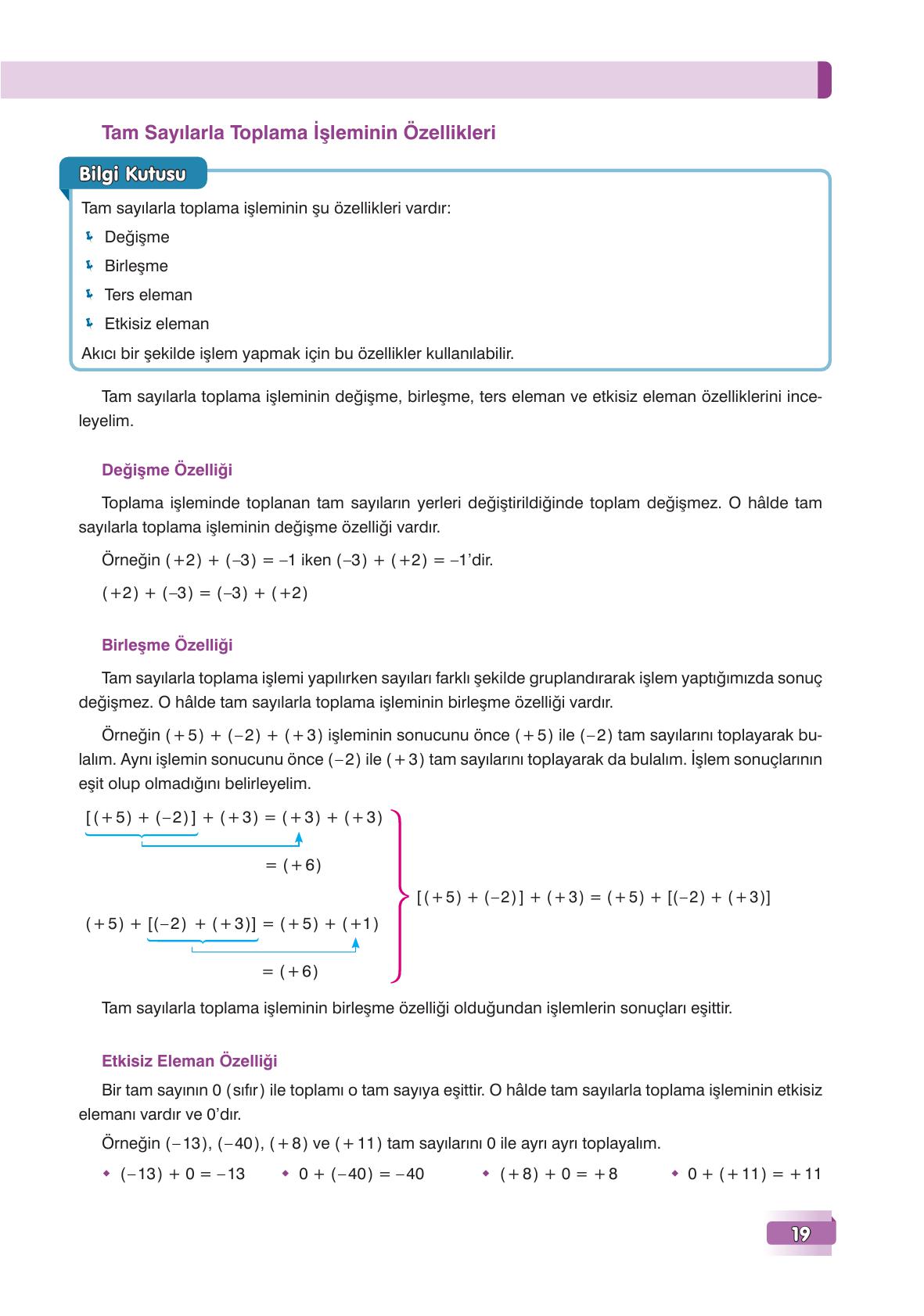 7. Sınıf Edat Yayınları Matematik Ders Kitabı Sayfa 19 Cevapları