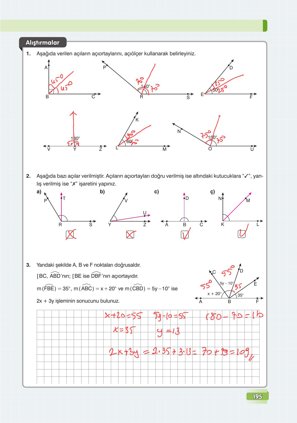 7. Sınıf Edat Yayınları Matematik Ders Kitabı Sayfa 195 Cevapları