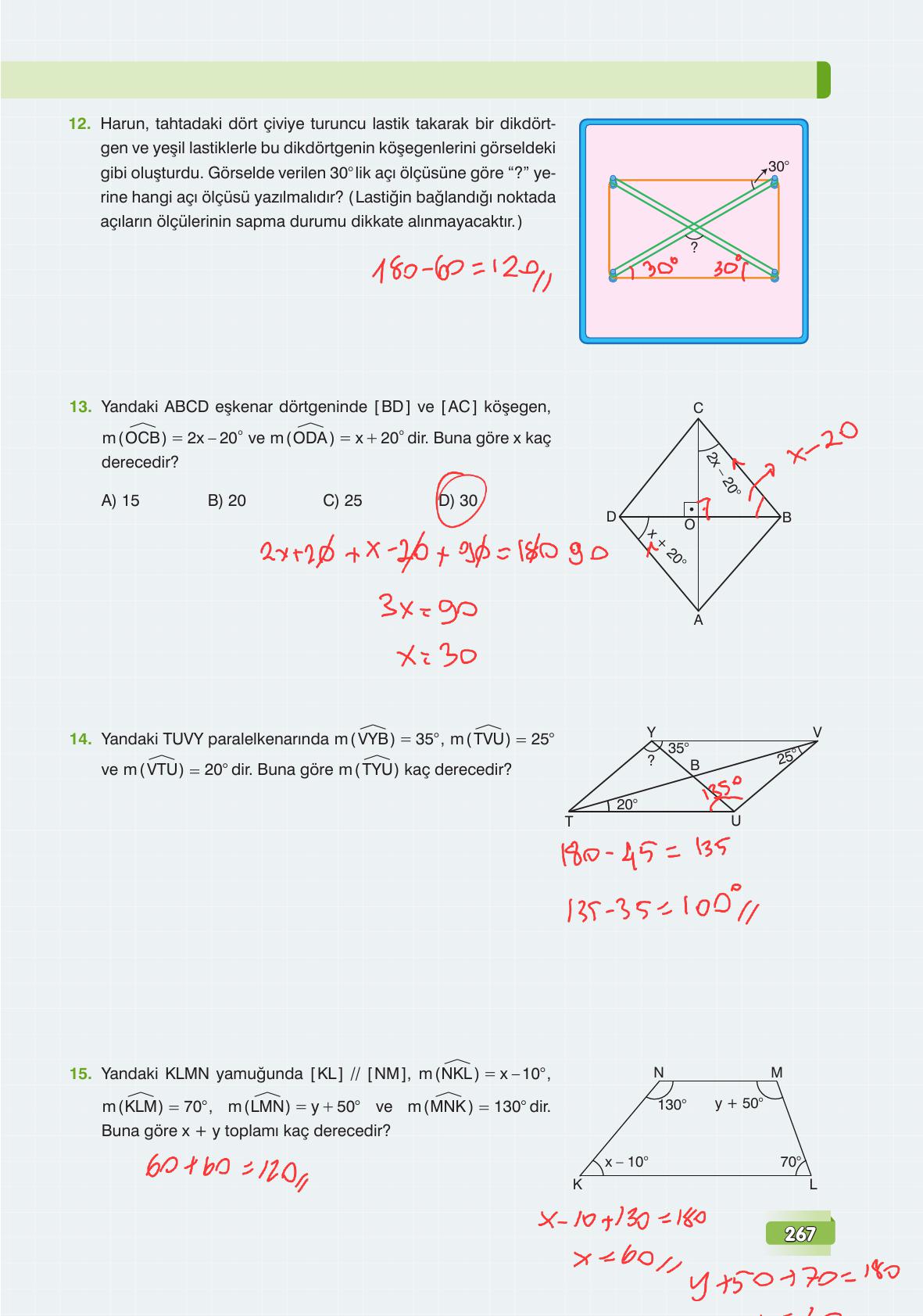 7. Sınıf Edat Yayınları Matematik Ders Kitabı Sayfa 267 Cevapları 7. Sınıf Edat Yayınları Matematik Ders Kitabı Sayfa 267 Cevapları