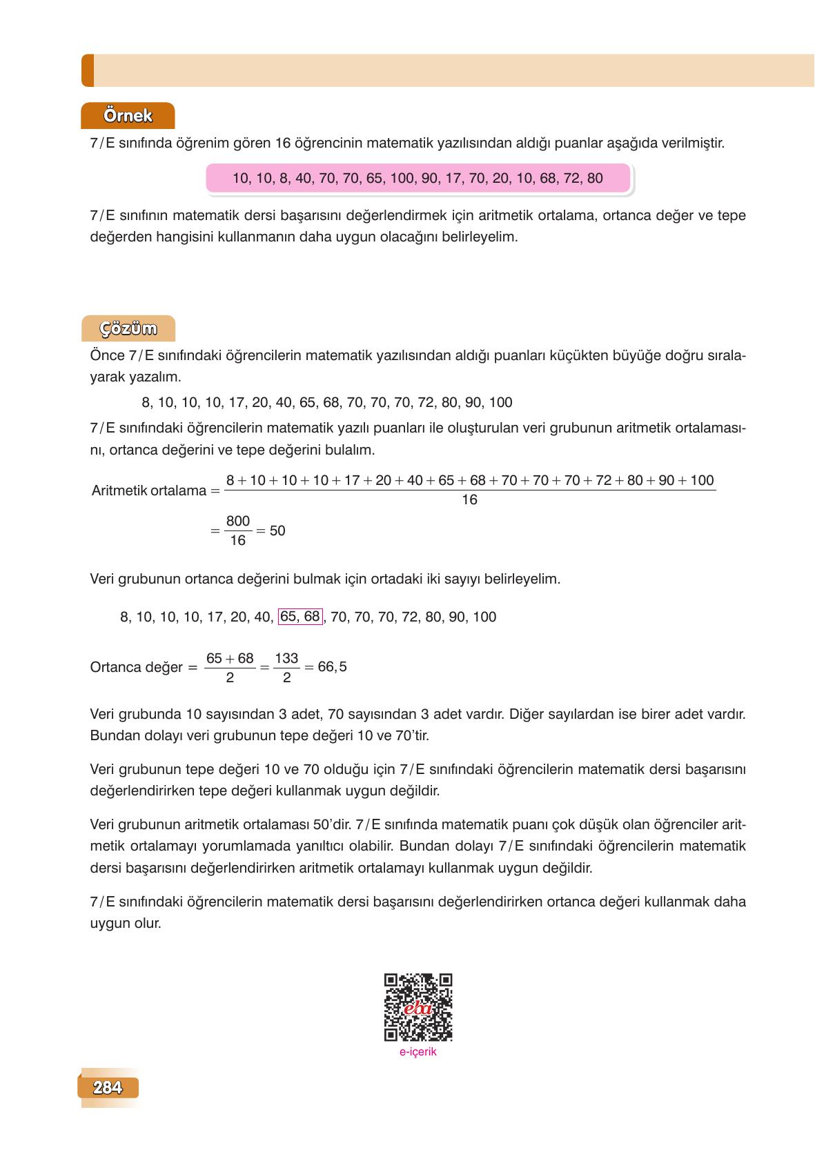 7. Sınıf Edat Yayınları Matematik Ders Kitabı Sayfa 284 Cevapları