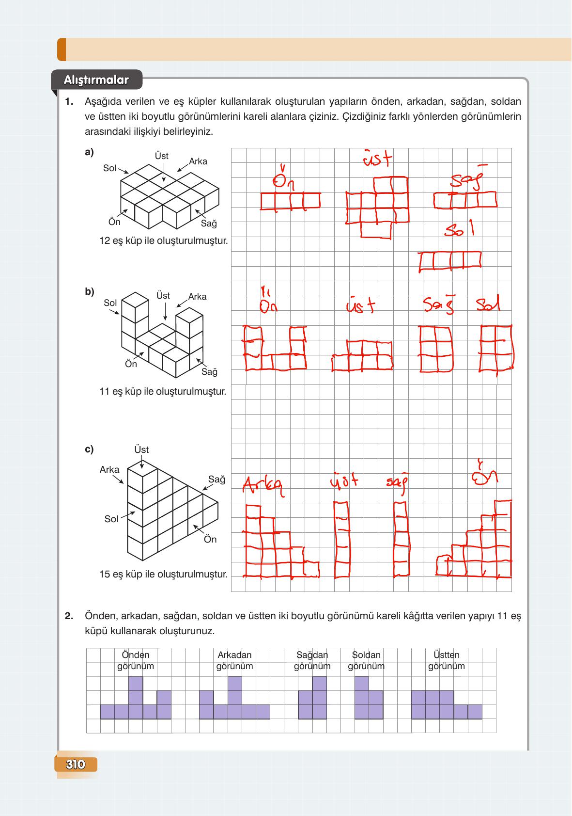 7. Sınıf Edat Yayınları Matematik Ders Kitabı Sayfa 310 Cevapları