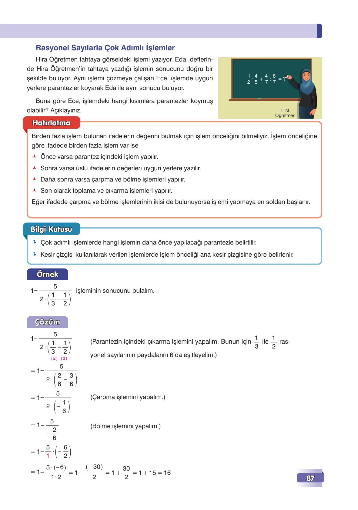 7. Sınıf Edat Yayınları Matematik Ders Kitabı Sayfa 87 Cevapları