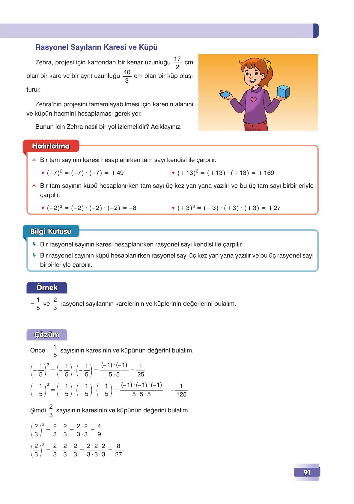 7. Sınıf Edat Yayınları Matematik Ders Kitabı Sayfa 91 Cevapları